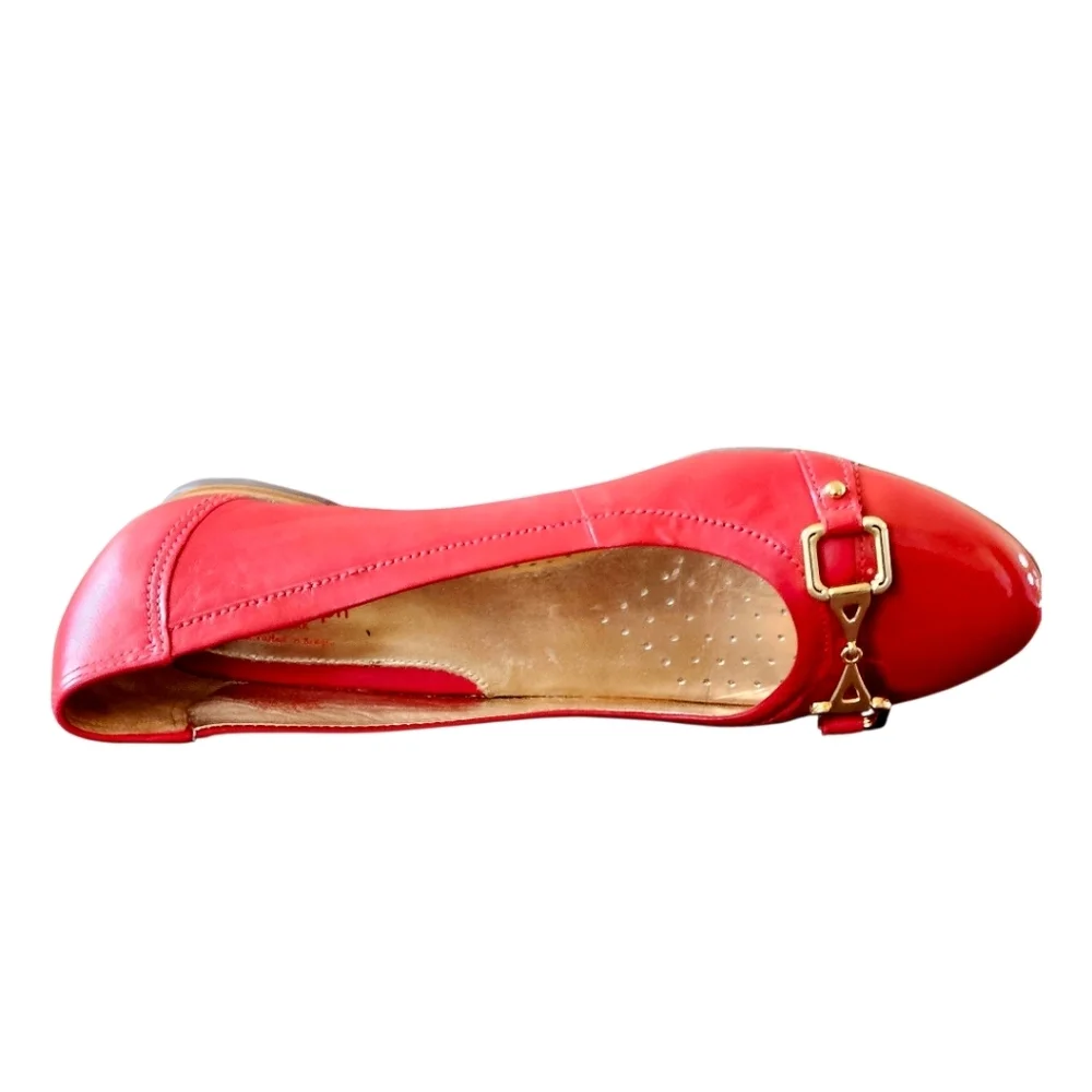 MARC JOSEPH Size 8.5 Women's Leather Made In Brazil Park Ave Flat Loafer In Red